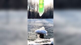 Soap bubble freezing