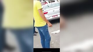 Man attacks brazilian police with a knife, they can't stop h