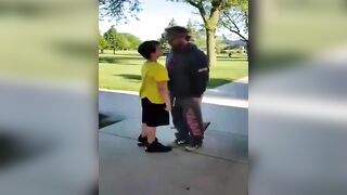 Child tried to attack the adult