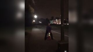 Cone flip onto a streetlight