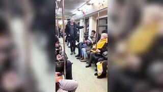 Man faking a vomit just to get a seat on the metro-