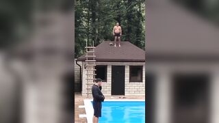 To jump in the pool