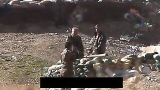 Iraqi soldier holding a selfie stick get sniped