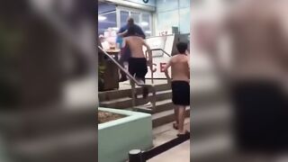 Security guard throws hands with punks