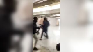 Mass Fight Of Migrants At The Paris Subway Station