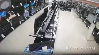 Russian Man Goes on Calm Rampage Smashing TVs