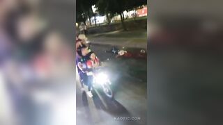 Girl Closes Her Eyes Just Not To See Another Biker`s Body