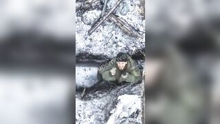 Soldier shared his delight at seeing a Ukrainian drone above him.