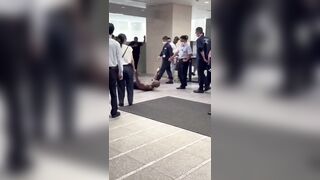 African man strips down, in japan airport yells ''japan kill me''