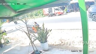 Motorcyclist Dragged By Truck