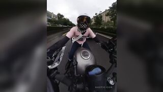 Japanese Biker Nailed From Behind