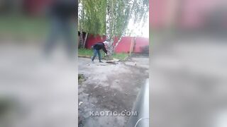 Russian kids blows up street