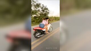 Female Biker Sends Another Girl To The Hospital