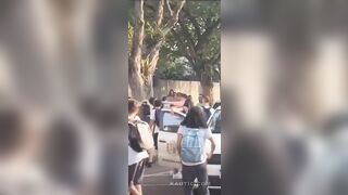 After receiving bad grades, students beat up a teacher.