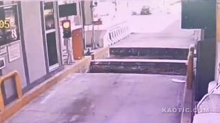 2 Bikers Go FLYING Trying To Scam Tollbooth