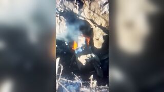 Soldier Burns Alive After Direct Drone Hit