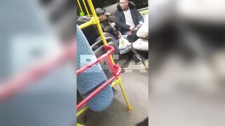 Drunk Old Man Mistaken For An Asian Attacked On The Moscow Bus