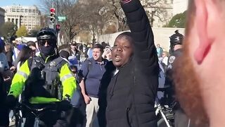 Black Guy Yells "Heil Hitler" at Huge Pro-Israel Protest