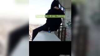 Couple In Love Jump Off Building Together