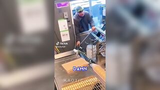 Grown Man Goes Psycho at McDonalds Drive Thru