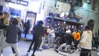 Brawling on 6th Street - Cop Gets Maced