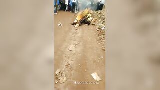 They Set Motorcyle Thief Ablaze In Kenya