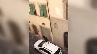 New Citizen Of Italy Destrpys Random Car