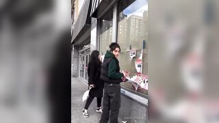 Another Girls Remove Posters With Kidnapped Israelis