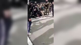 Footage of the dispersal of demonstrators from the runway of Makhachkala airport