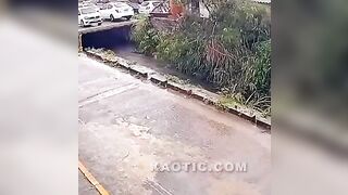 Woman Falls Through House Into A Raging River