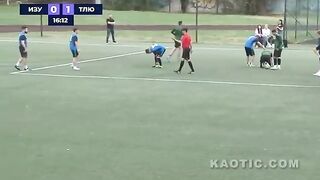 Soccer Player Knocks Out  A Referee