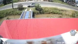 Motorcycle vs truck.