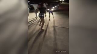 Tits Go Flying In Semi-Sanctioned Parking Lot Fight