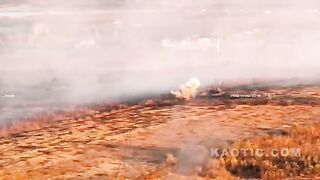 Ukrainian T-64 Tank And Crew Get Vaporized