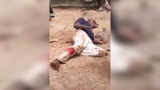 Thief Lynched To Near Death In Nigeria