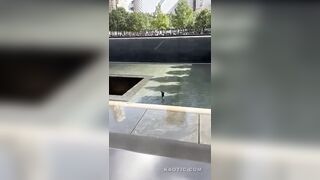 NYC Crowd Watches Man Dive Head First Into 9/11 Memorial