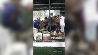 Gangs Of Soccer Fans Fighting In Brazil