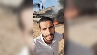 War Zone Footage: Palestinians Celebrate Israeli Tank Destruction