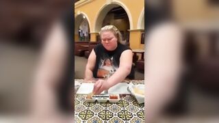 Woman Smashes a Roach with her Big Boobs