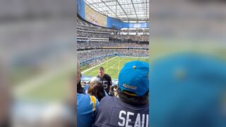 Raiders Fan Thrown Down Steps At Charger's Game