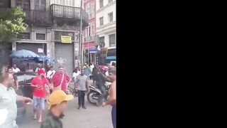 Big Belly Fight On A Busy Street