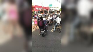 Road Rage On The Busy Road In Colombia