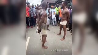 Captured Market Thieves Forced To Dance