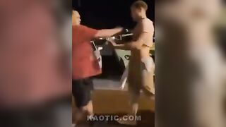 Gay guy talking shit then gets his ass kicked by stranger)repost)