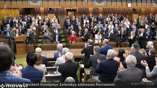 Zelensky and Canadian Parliament applauding literal nazi