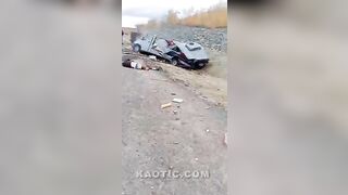 Drunk guy in a stolen heavy truck crashed into a bus