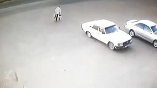 Old Woman Ran Over By Reversing Car In Russia