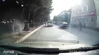 Pedestrian Dropped By Angry Driver In Dagestan, Russia