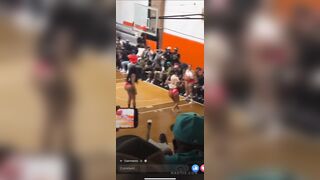 Big booty girl snaps leg on basketball court