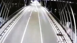 Fool crashes on a bridge